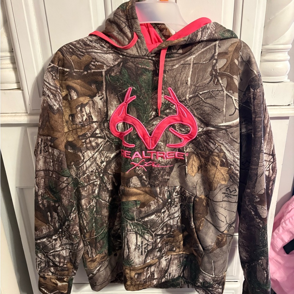 Realtree Camo Hoodie with Bright Pink Logo